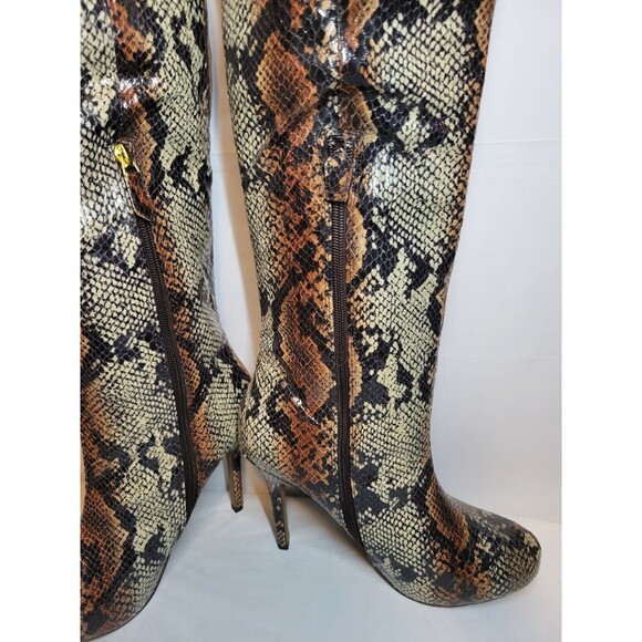 NEW YORK AND COMPANY Women's Snakeskin Zipper Side ELEKTRA Tall Boots Size 8 - Picture 1 of 12